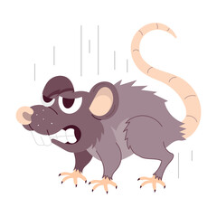 Scary rat sticker designed in flat style 

