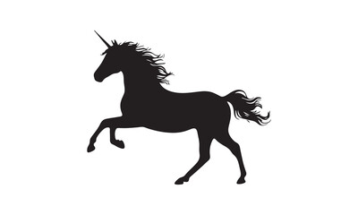 unicorn design, unicorn horse head design - black and white magical