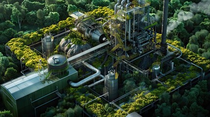 Conveyor belt delivering necessary resources for tarmac and cement manufacturing. AI generated illustration