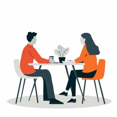 marketing consultation expertise simple and flat illustration on a white background