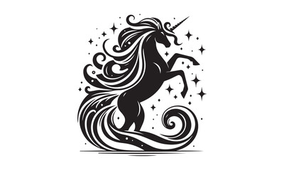 unicorn design, unicorn horse head design - black and white magical © SuccessIT