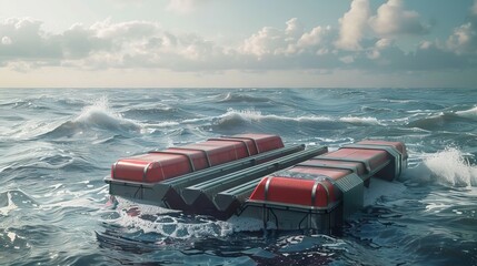 Architecture on the water.,3d render. AI generated illustration