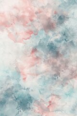 watercolor poster background with soft nuances of baby blue and blush pink