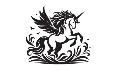 unicorn design, unicorn horse head design - black and white magical © SuccessIT