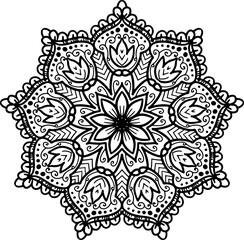 Mandala For Painting. Vector Ethnic Oriental Circle Ornament. Great for Antistress Coloring Book, Artmeditation.