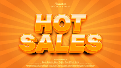 Hot sales text effect, 3d editable text bold and glowing style.