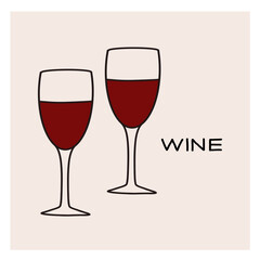 Two elegant glasses of red wine set against a minimalist background, creating a cozy atmosphere