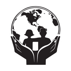 Humanitarian Icons for World Humanitarian Day With White Background