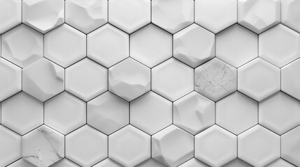 Naklejka premium hexagonal tiled white texture seamless wallpaper background