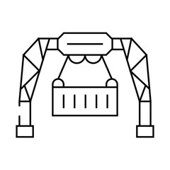 loading container wholesale line icon vector. loading container wholesale sign. isolated contour symbol black illustration