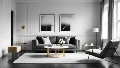 Photo interior modern design room 3d illustration