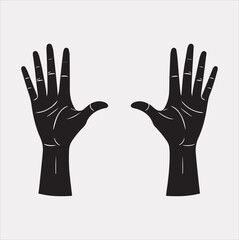 Obraz premium Hands framing vector silhouette on a white background