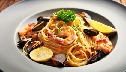 seafood pasta spaghetti frutti di mare italian cuisine