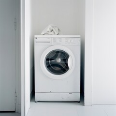 white washing machine isolated on a white background
