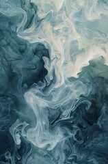 Obraz premium abstract blue poster illustration with organic free artistic fluid composition and faded colors