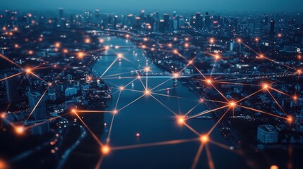 Cityscape Network Connection