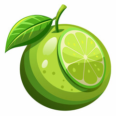 Green Lime with a Slice Cut Out