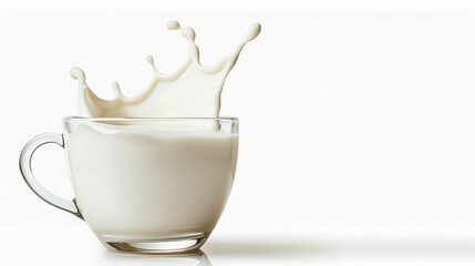 Cream spilling over a glass cup