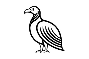 California Condor Silhouette Line Art - Clean Abstract Vector Face Illustration on White Background | Cute Cartoon Clipart Icon