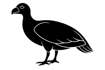 California Condor Silhouette Line Art - Clean Abstract Vector Face Illustration on White Background | Cute Cartoon Clipart Icon
