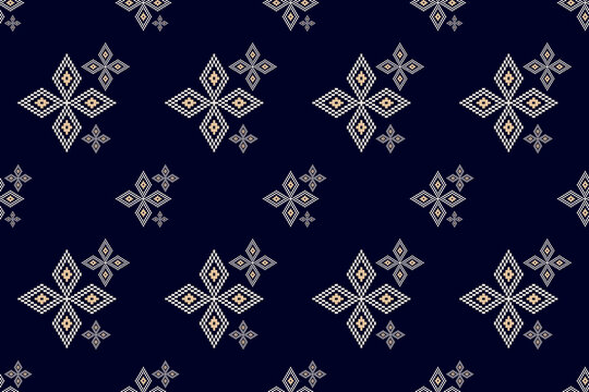 Beautiful vintage cross stitch traditional ethnic pattern.floral pixel art embroidery.  Beautiful background  and seamless pattern for fabric,cloth,dress,carpet,curtain,sarong,batik.