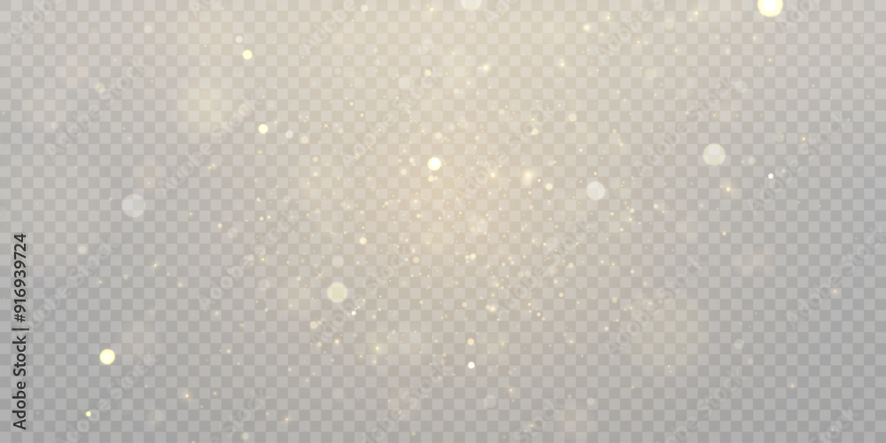 Aufkleber glowing golden dust bokeh with reflections. christmas glowing bokeh and glitter overlay texture for 