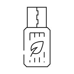usb flash storage chia cryptocurrency line icon vector. usb flash storage chia cryptocurrency sign. isolated contour symbol black illustration