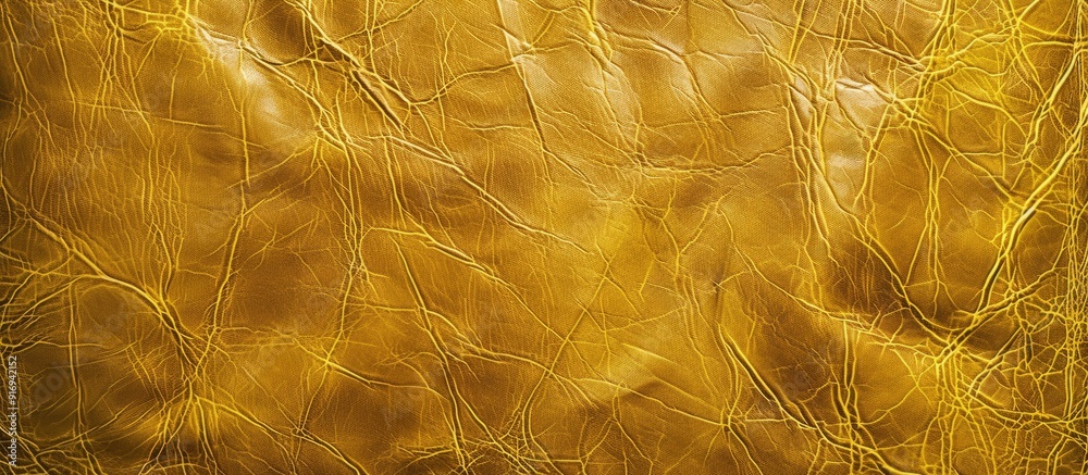 Wall mural panoramic banner featuring a texture of yellow natural leather as the background, including copy spa