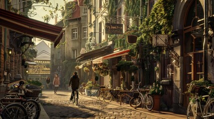 Charming European Street Scene