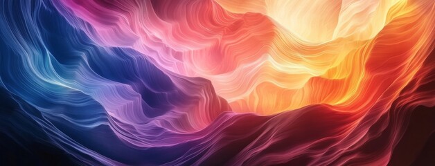 Obraz premium An abstract canyon background featuring fluid waves and vibrant colors, showcasing nature's mesmerizing artistry.