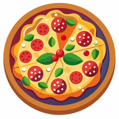 A Delicious Pizza with Pepperoni, Tomatoes, and Cheese