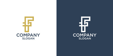 Obraz premium letter F abstract geometry logo vector design