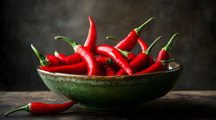 Fresh red chili pepper growing