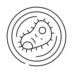 bacteria virus fear line icon vector. bacteria virus fear sign. isolated contour symbol black illustration