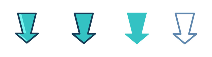 Arrow element for infographic. Vector illustration of various arrow shape in outline, lineal, and color outlined.