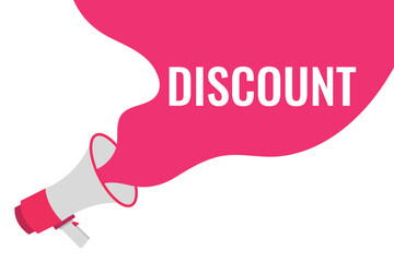 discount button, banner, label, template for website. discount text with colorful megaphone icon
