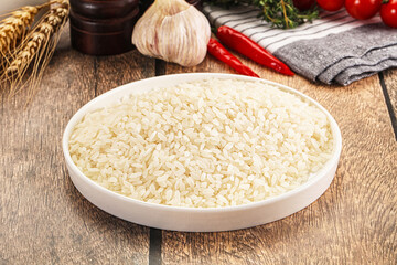 Dry Arborio rice for risotto