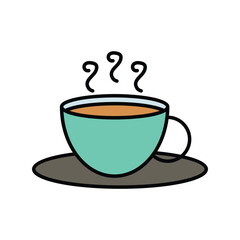 coffee color line icon with white background vector stock illustration
