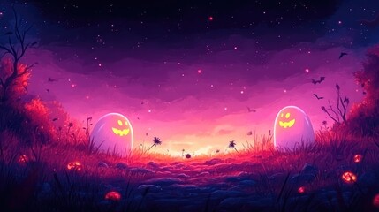 Naklejka premium Festive Halloween Banner with Large Copy Area