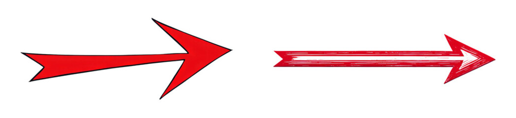 red arrow pointing to the right isolated on a transparent background