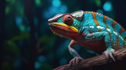 Fototapeta premium Vibrant Chameleon Close-Up