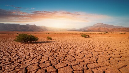 environment oncept image of the future landscape which indicates extreme drought