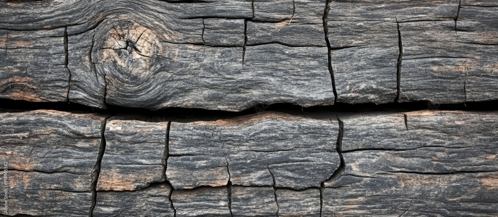 Aufkleber Natural Aged Gray Wood Texture with Cracked Background. with copy space image. Place for adding text or design