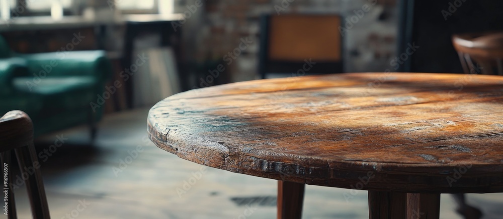 Aufkleber worn retro chic table. with copy space image. Place for adding text or design