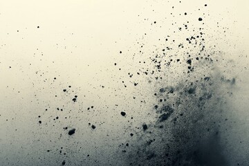A black and white photo of a cloud of dust with a white background. Grunge texture, overlay texture.