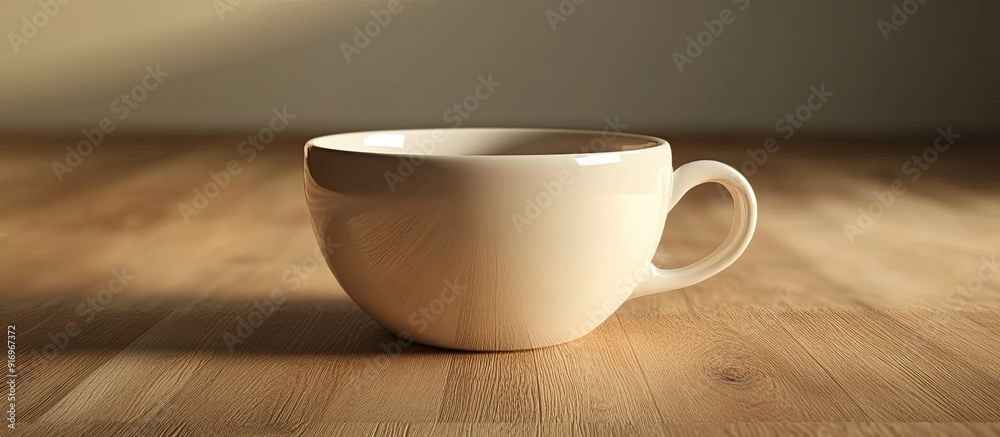 Fototapete close up of an empty coffee cup. with copy space image. place for adding text or design