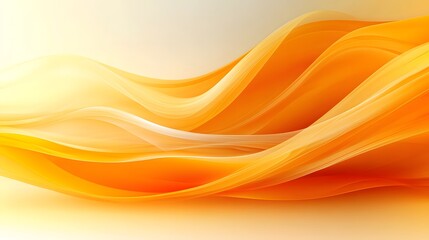 Light Orange Background with Yellow Wave Elements, Simplistic Style Vector Illustration