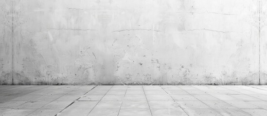 Fototapeta premium White cement or concrete wall texture with copy space image and paper texture creating an empty area