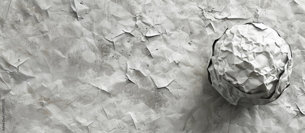 Fototapete recycled texture background featuring a torn and crumpled paper ball with space for inserting images
