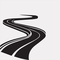 Road vector silhouette on a white background